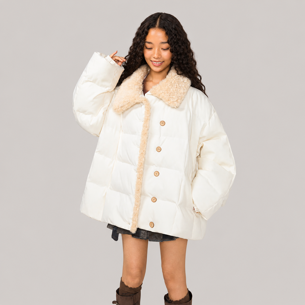 Cream Rabbit Coat